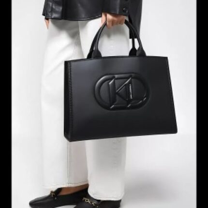 KARL LAGERFELD LEATHER STRUCTURED HANDHELD BAG 1933